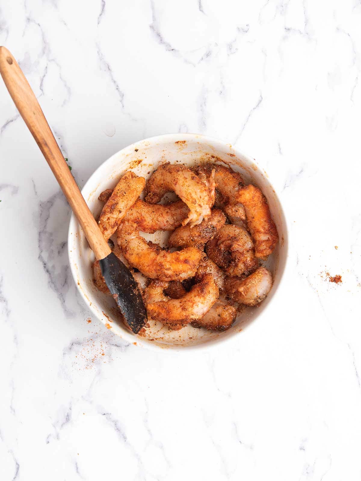 shimp coated with chili lime spices.