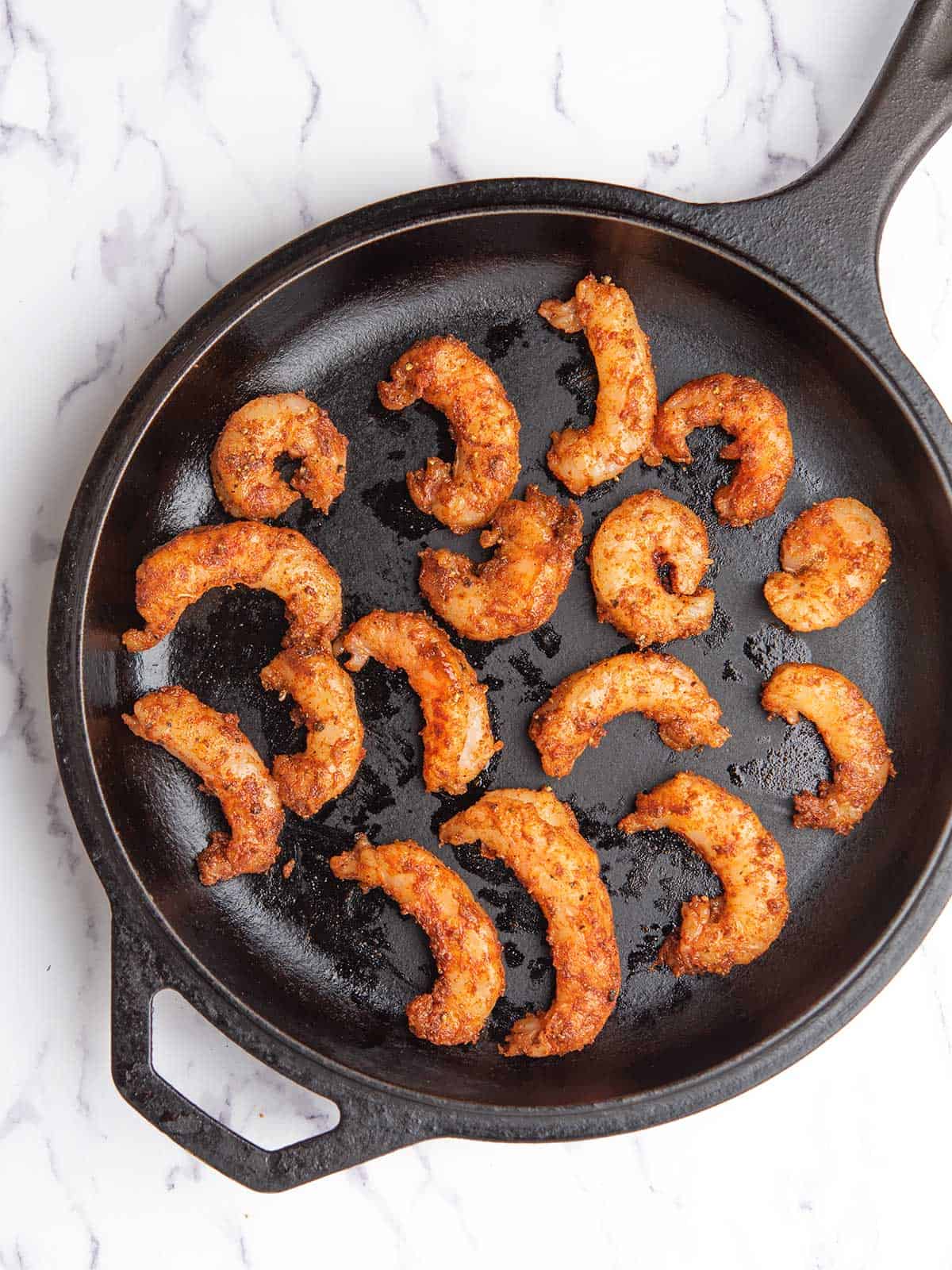 shrimp arranged in the pan.