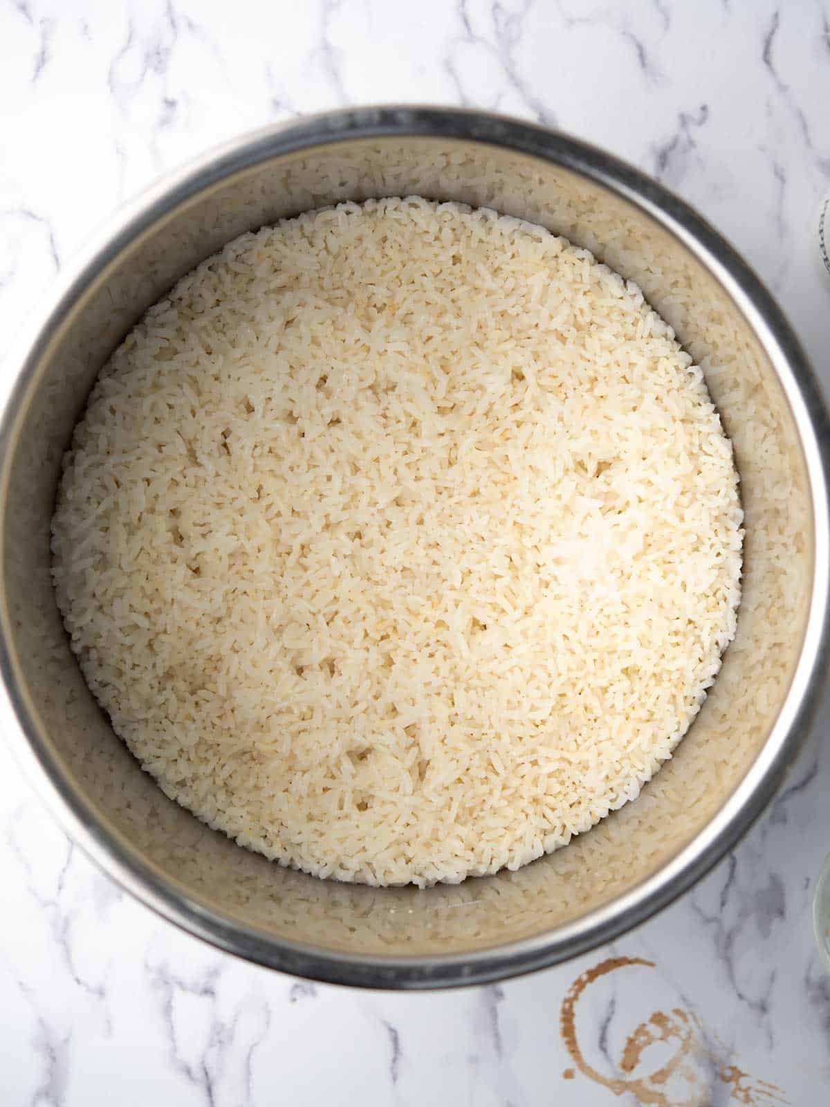 cooked rice in the Instant Pot.
